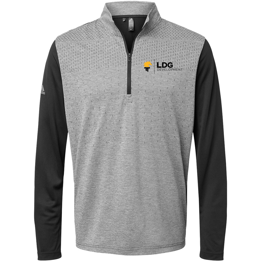 Adidas - Heather Block Print Quarter-Zip Pullover