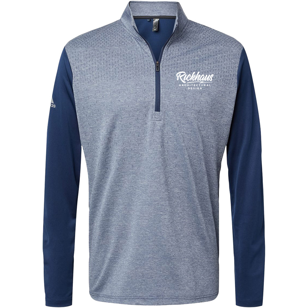 Adidas - Heather Block Print Quarter-Zip Pullover