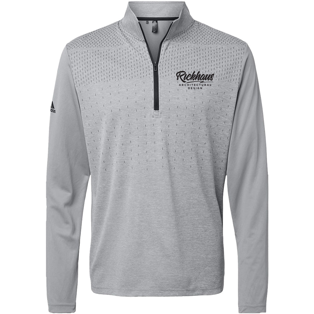 Adidas - Heather Block Print Quarter-Zip Pullover