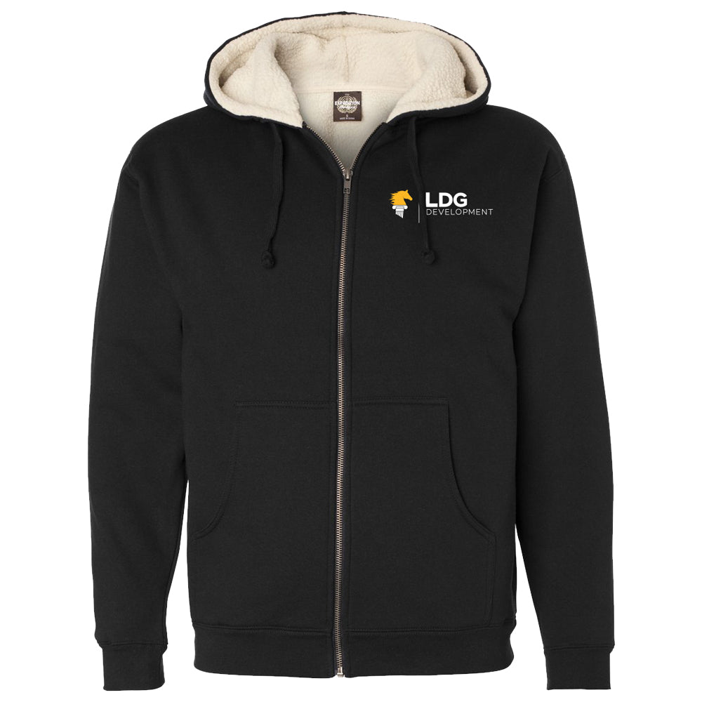 Sherpa-Lined Full-Zip Hooded Sweatshirt