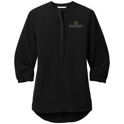 Port Authority® Ladies 3/4-Sleeve Textured Crepe Tunic