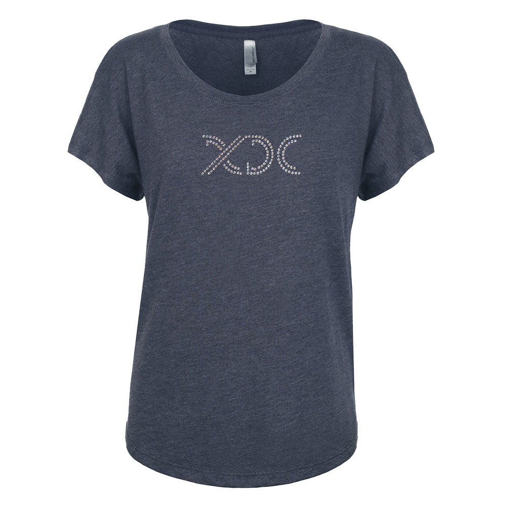 Next Level Bling Ladies' Triblend Dolman T-Shirt