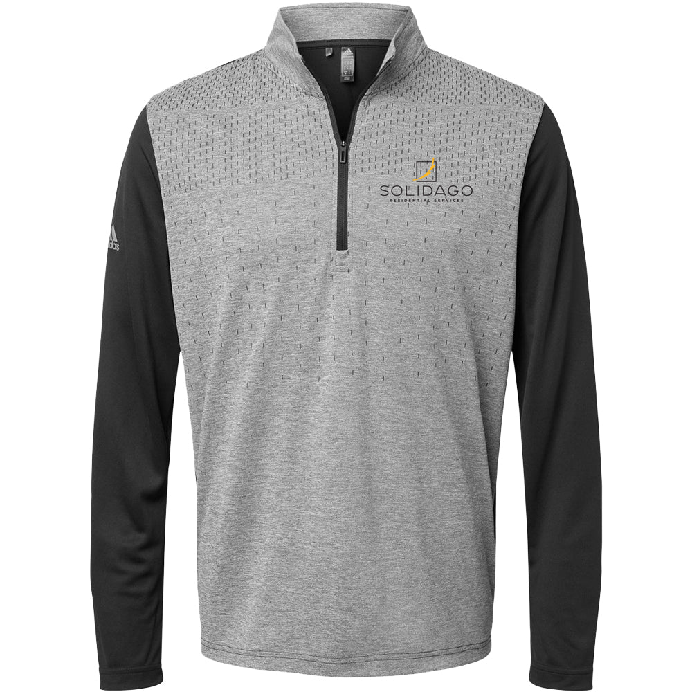 Adidas - Heather Block Print Quarter-Zip Pullover