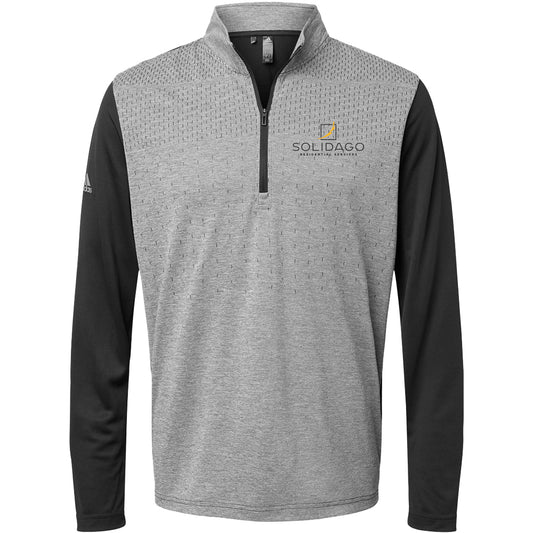 Adidas - Heather Block Print Quarter-Zip Pullover