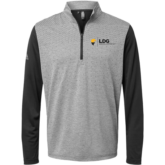 Adidas - Heather Block Print Quarter-Zip Pullover