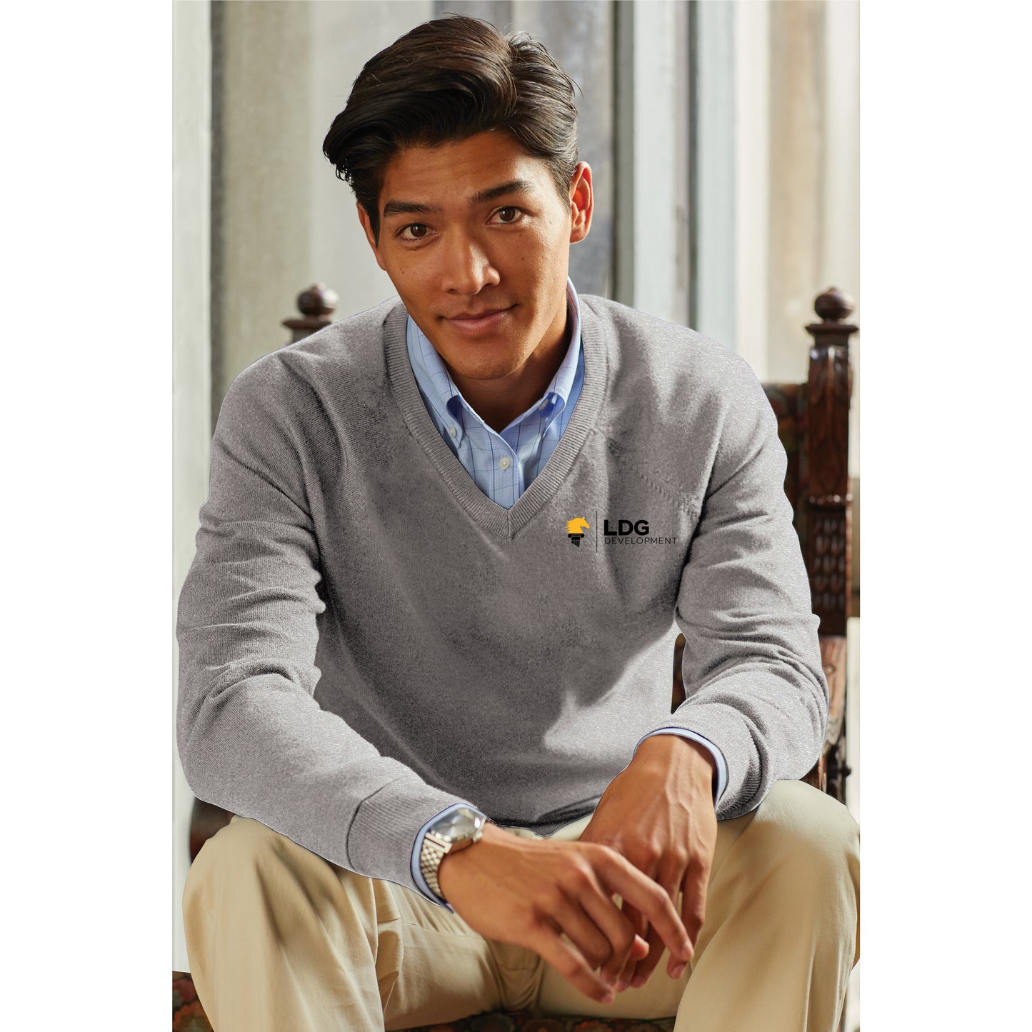 Brooks Brothers® Cotton Stretch V-Neck Sweater