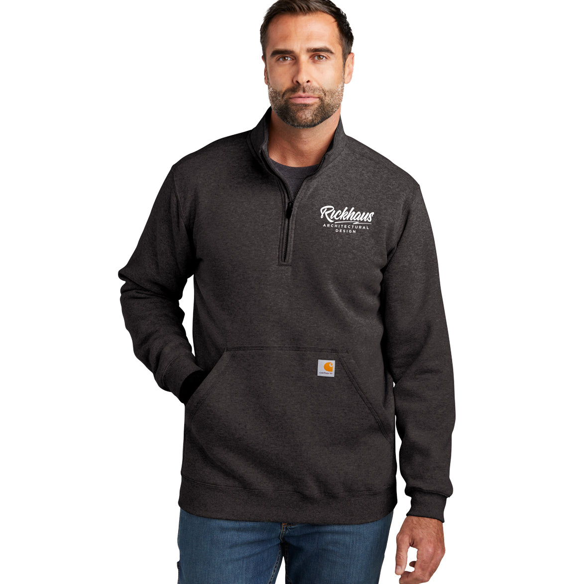 Carhartt midweight mock hot sale neck zip sweatshirt