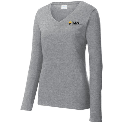 Port & Company® Ladies Long Sleeve Fan Favorite™ V-Neck Tee