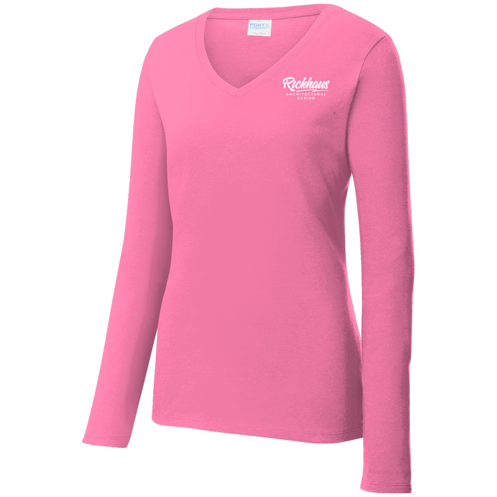 Port & Company® Ladies Long Sleeve Fan Favorite™ V-Neck Tee