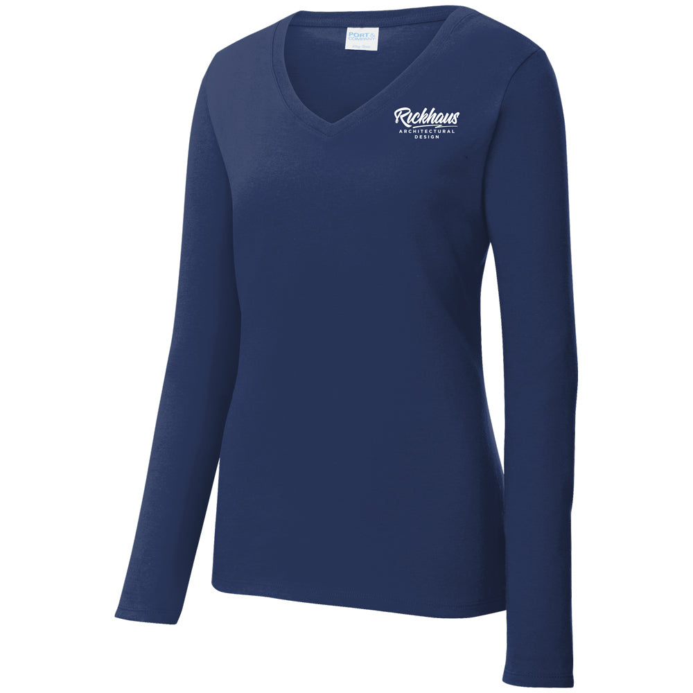 Port & Company® Ladies Long Sleeve Fan Favorite™ V-Neck Tee