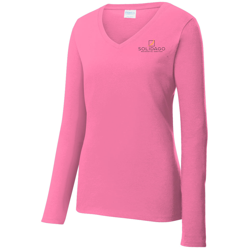 Port & Company® Ladies Long Sleeve Fan Favorite™ V-Neck Tee