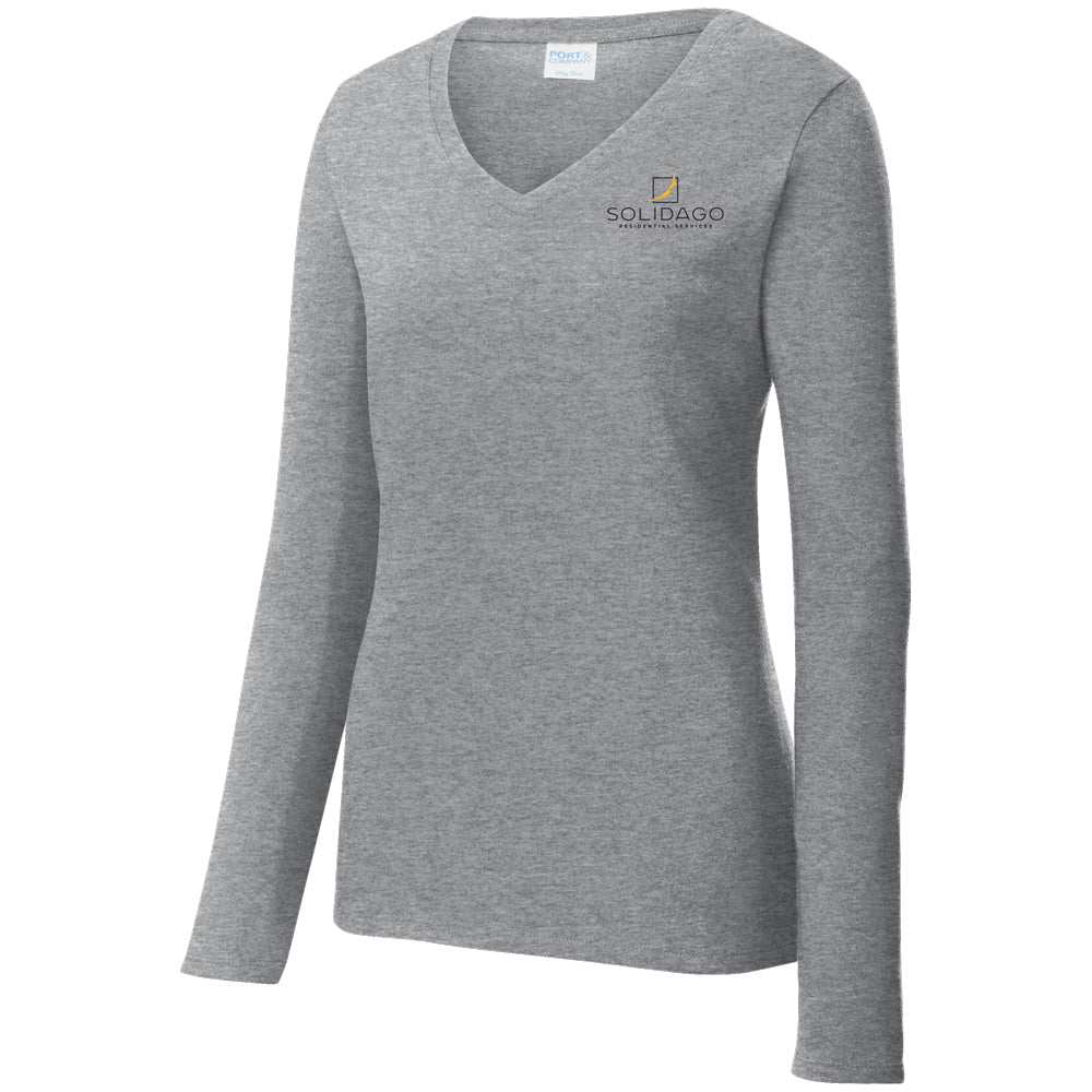 Port & Company® Ladies Long Sleeve Fan Favorite™ V-Neck Tee