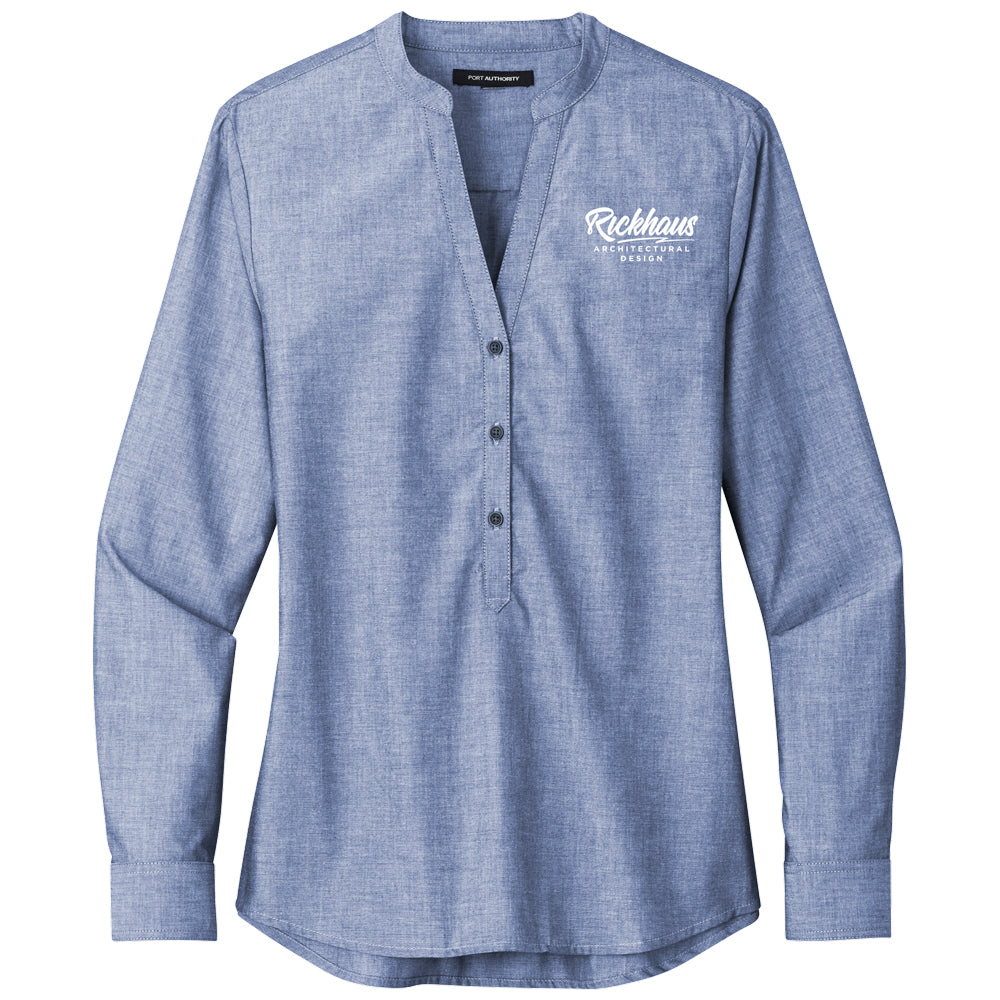 PA Ladies Long Sleeve Chambray Easy Care Shirt