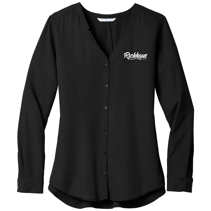 Port Authority Ladies Long Sleeve Button-Front Blouse