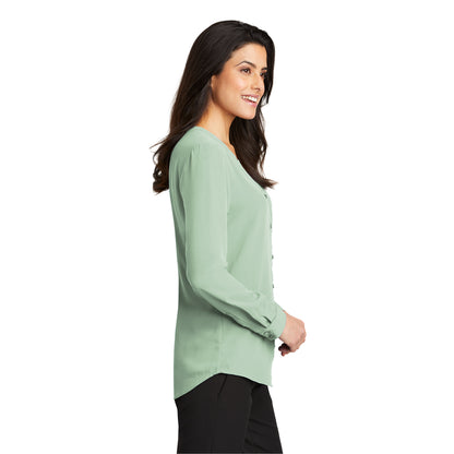 Port Authority Ladies Long Sleeve Button-Front Blouse